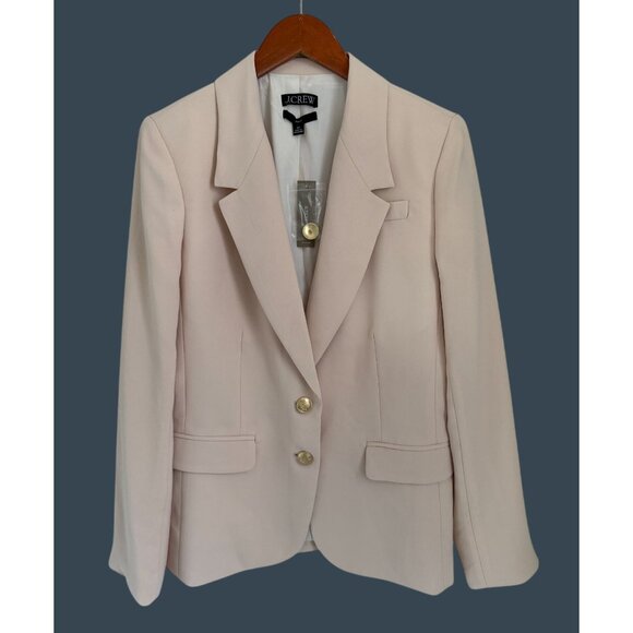J.Crew Willa Blazer 10T Light Pink Classic Fit Gold Buttons Womens Polyester - Picture 2 of 9